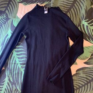 Black turtle neck dress